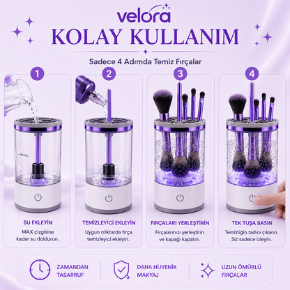 Velora™ Otomatik Makyaj Fırçası Temizleme Cihazı